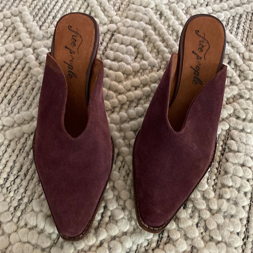 Free People leather slip on heels